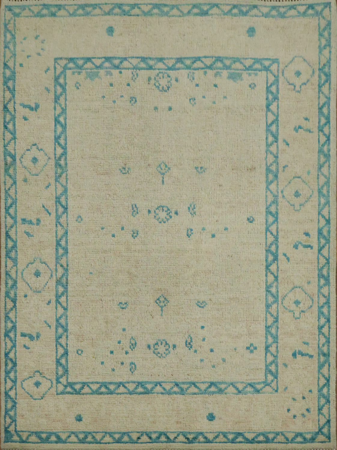 Vegetable Dye Oushak Turkish Foyer Rug 3x4