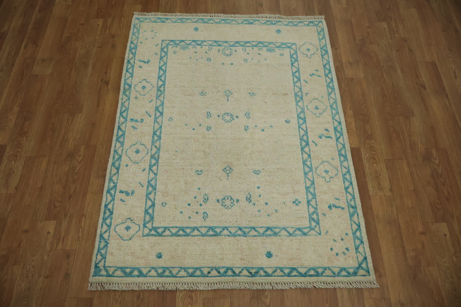 Vegetable Dye Oushak Turkish Foyer Rug 3x4