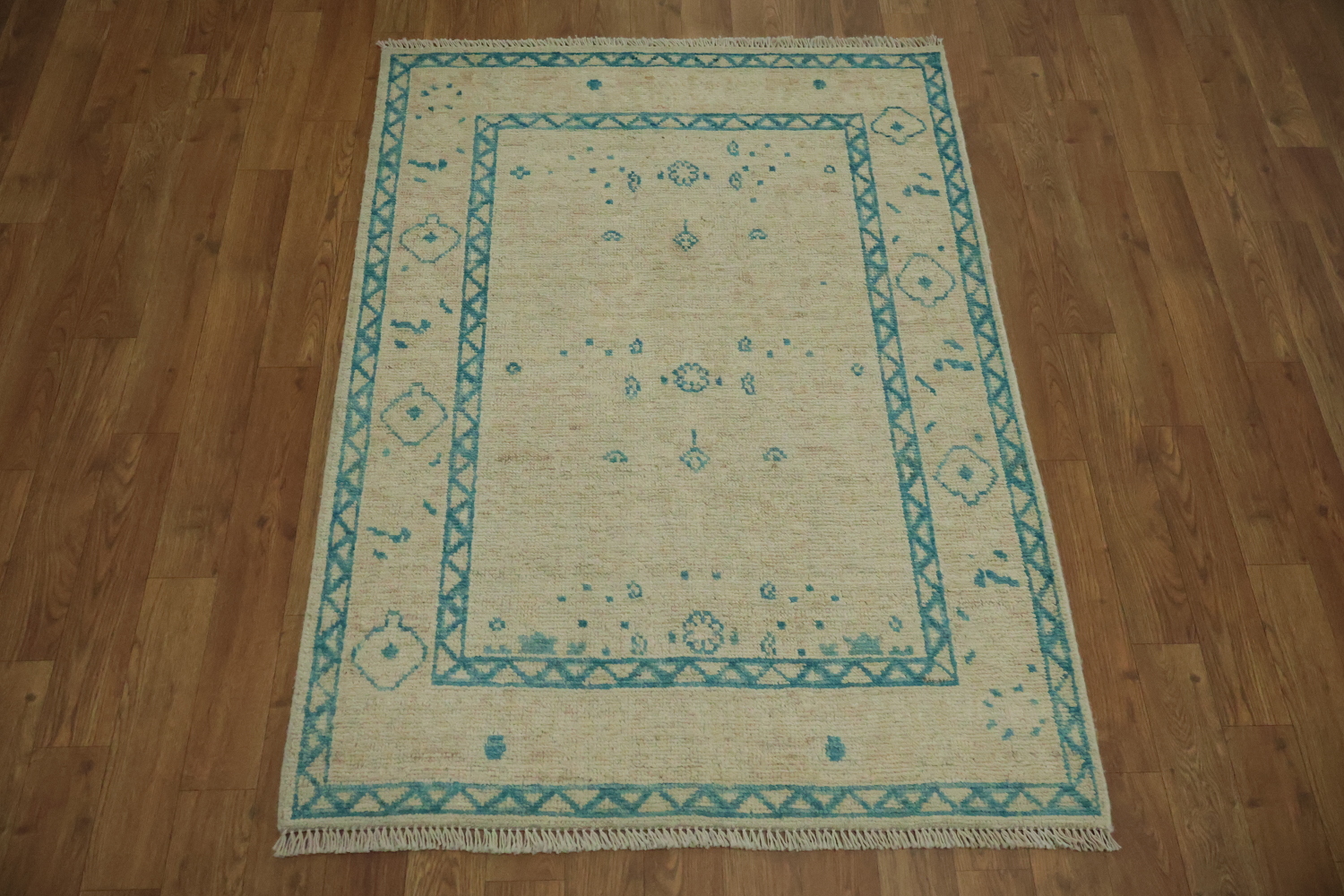 Vegetable Dye Oushak Turkish Foyer Rug 3x4