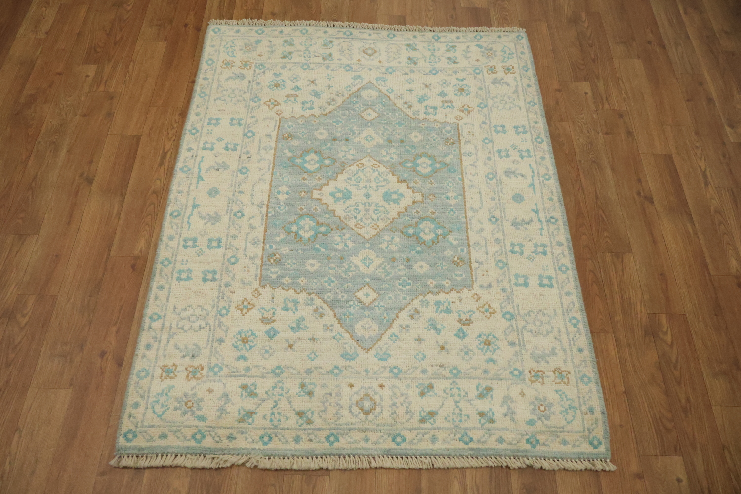 Vegetable Dye Oushak Turkish Foyer Rug 3x4