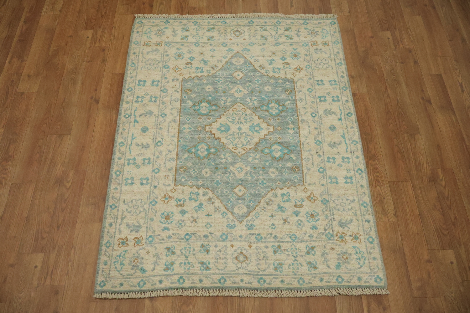 Vegetable Dye Oushak Turkish Foyer Rug 3x4