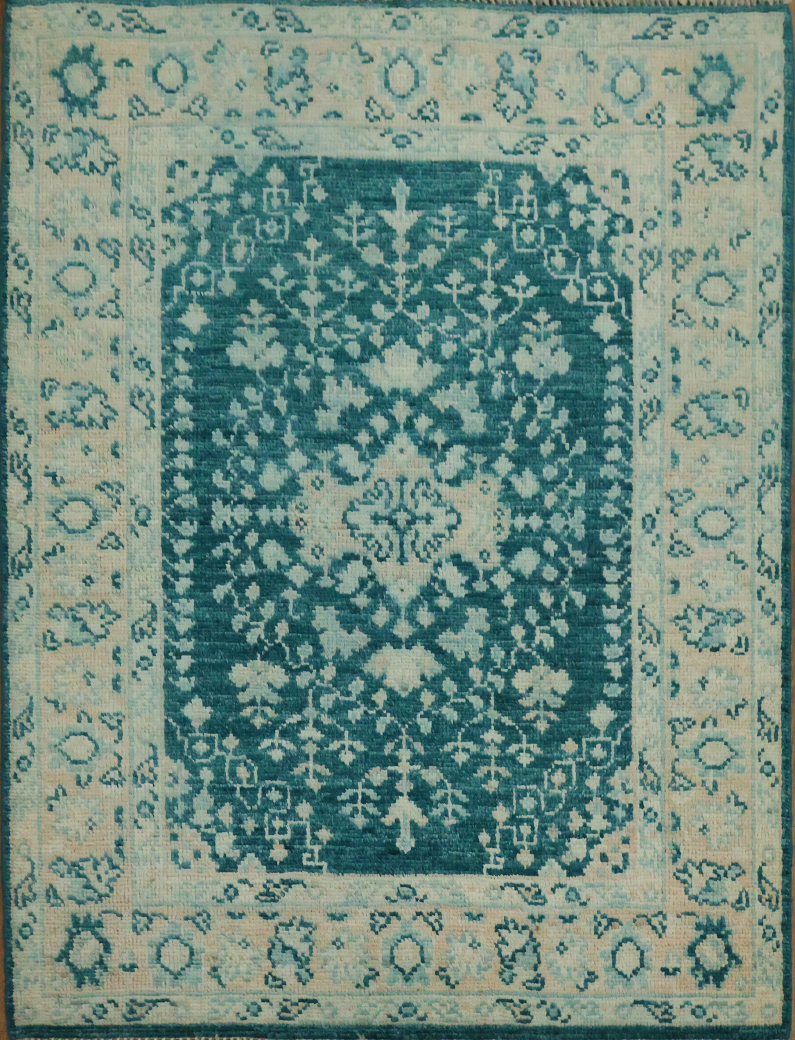 Vegetable Dye Oushak Turkish Accent Rug 3x4