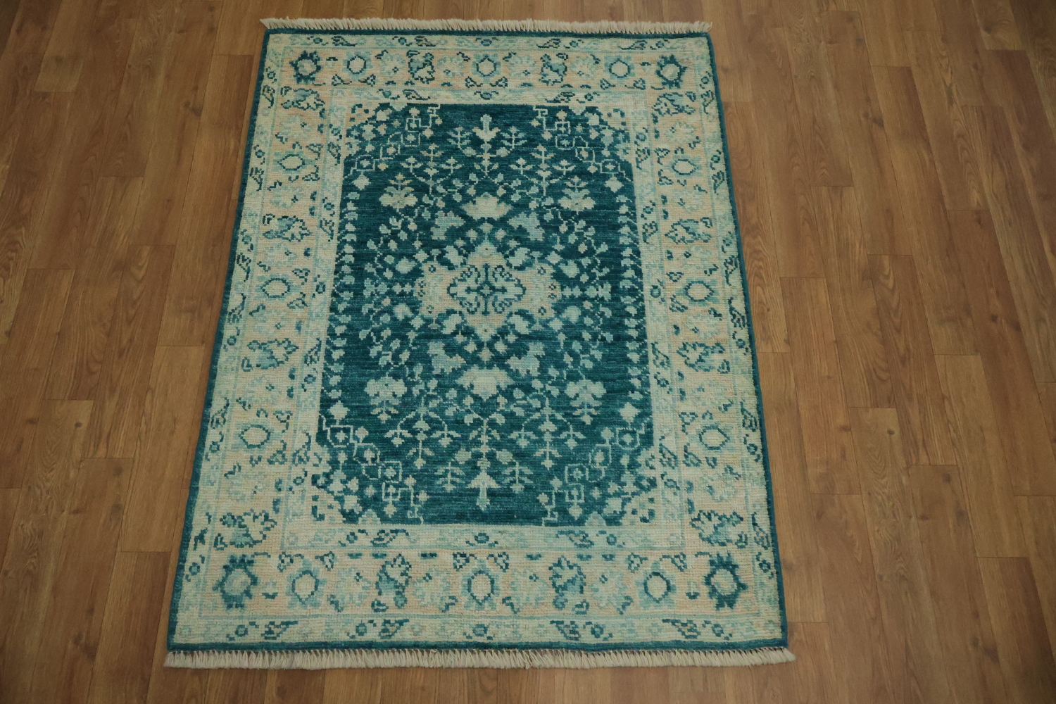 Vegetable Dye Oushak Turkish Accent Rug 3x4
