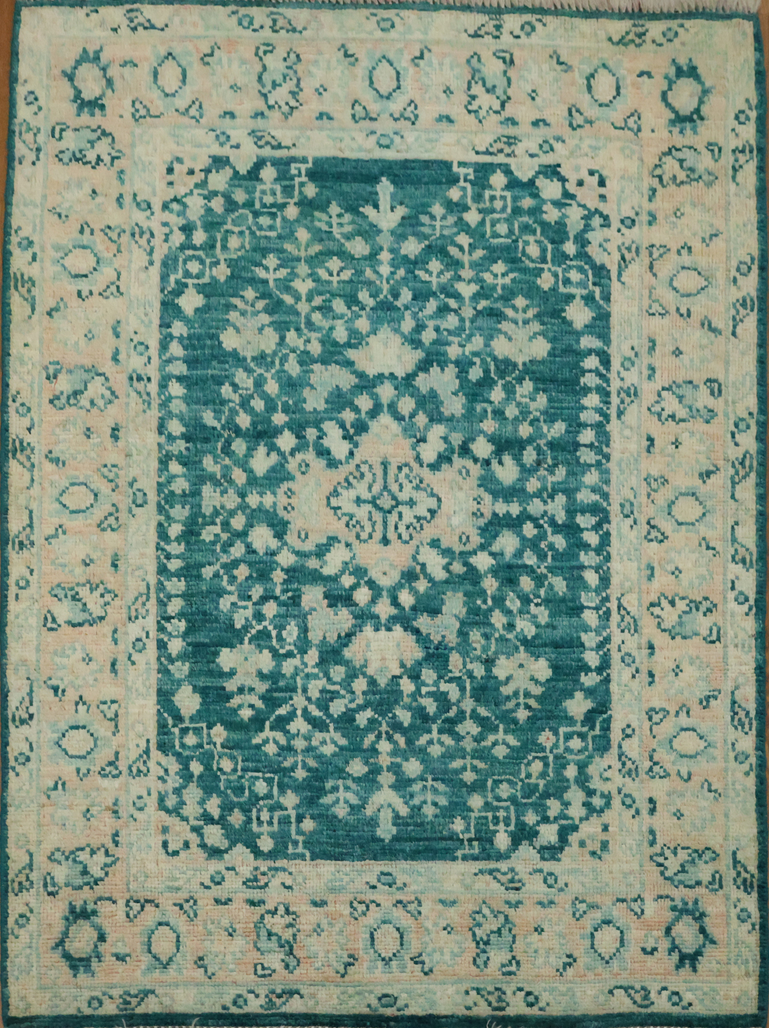 Vegetable Dye Oushak Turkish Accent Rug 3x4