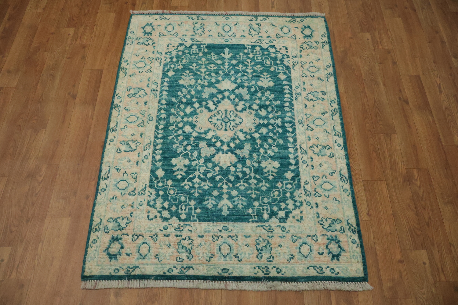 Vegetable Dye Oushak Turkish Accent Rug 3x4
