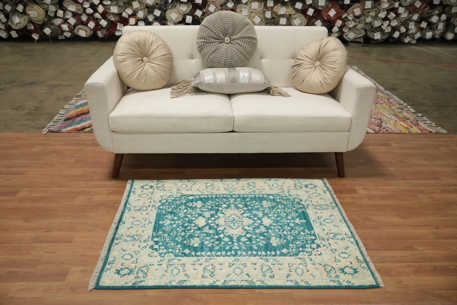 Vegetable Dye Oushak Turkish Accent Rug 3x4