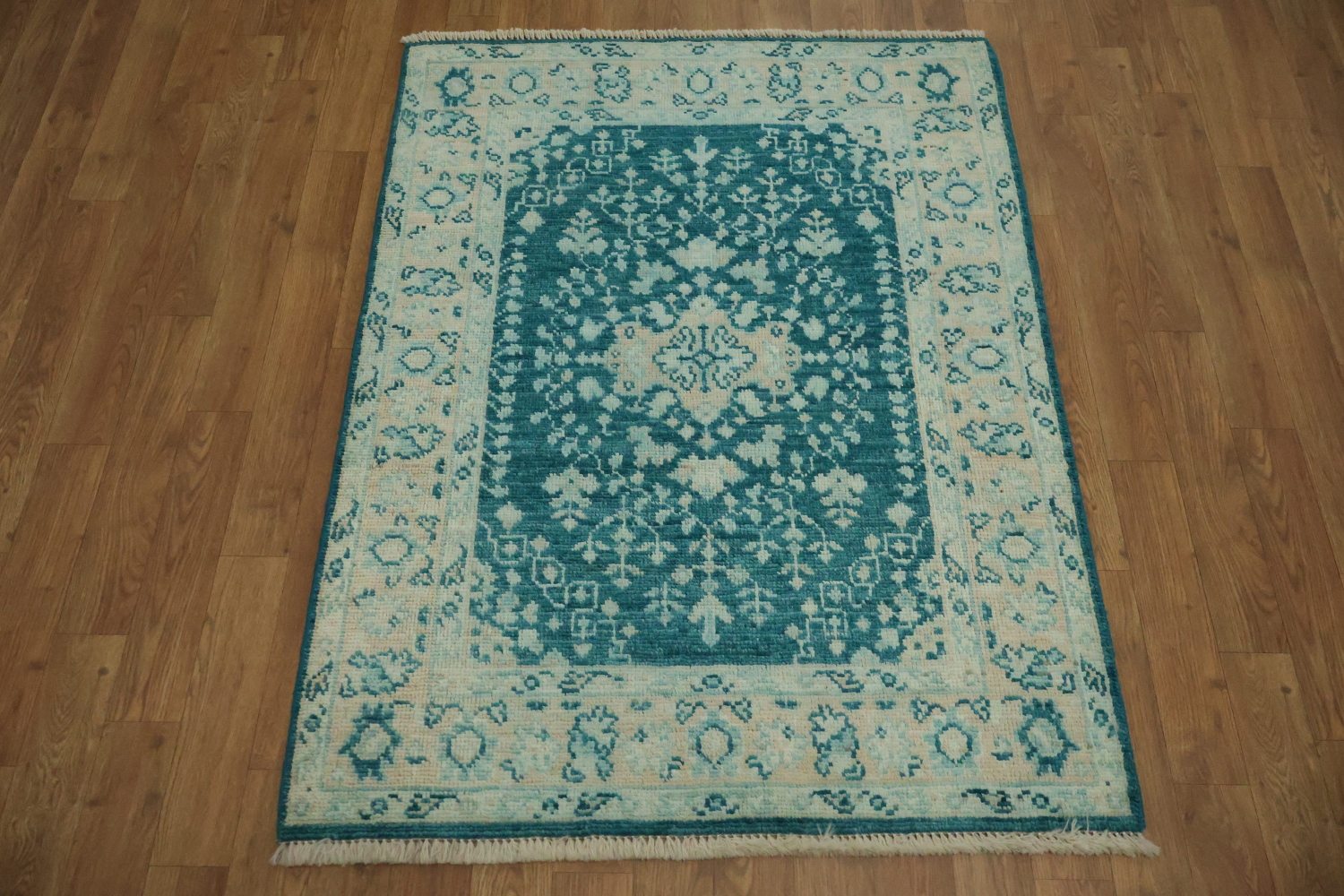 Vegetable Dye Oushak Turkish Foyer Rug 3x4