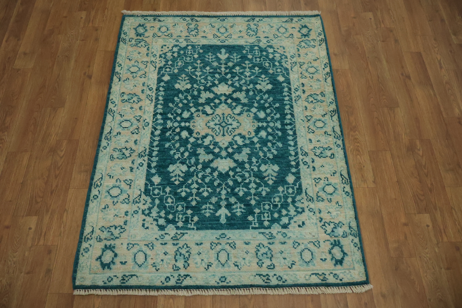Vegetable Dye Oushak Turkish Foyer Rug 3x4
