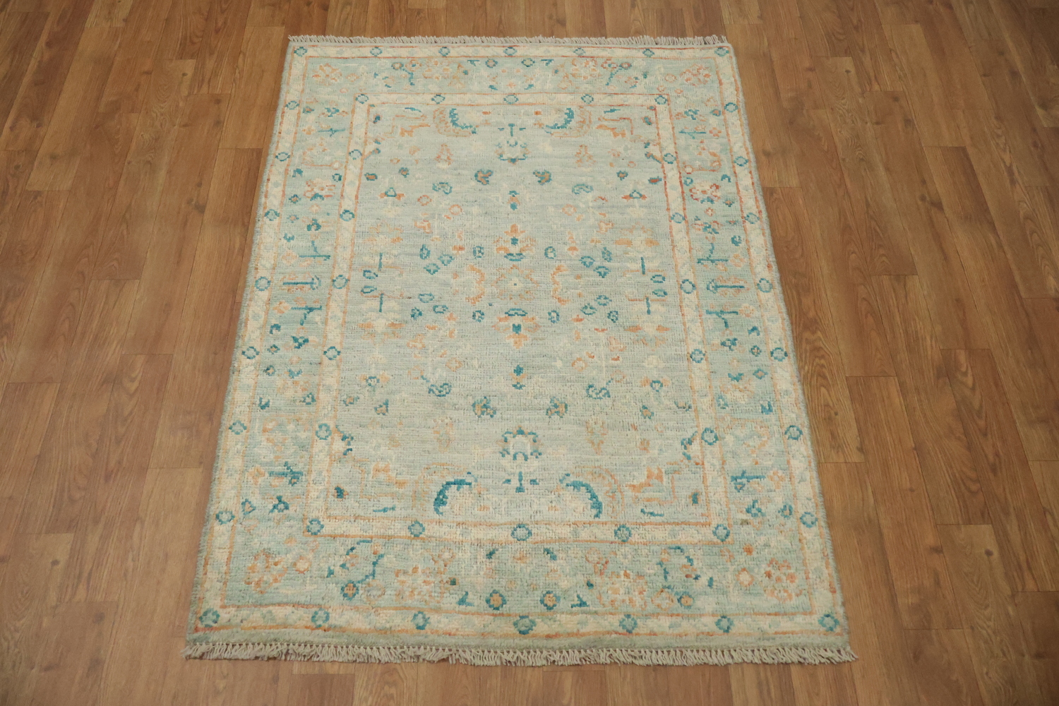 Vegetable Dye Oushak Turkish Foyer Rug 3x4