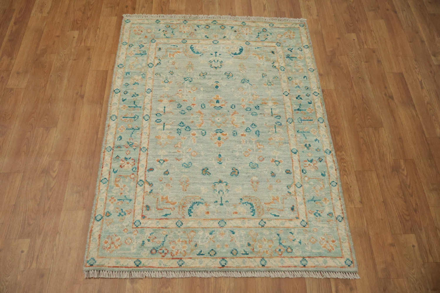 Vegetable Dye Oushak Turkish Foyer Rug 3x4