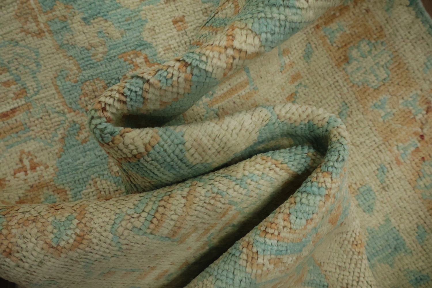 Vegetable Dye Oushak Turkish Accent Rug 3x4