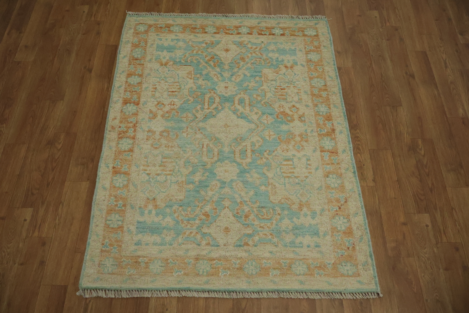 Vegetable Dye Oushak Turkish Accent Rug 3x4