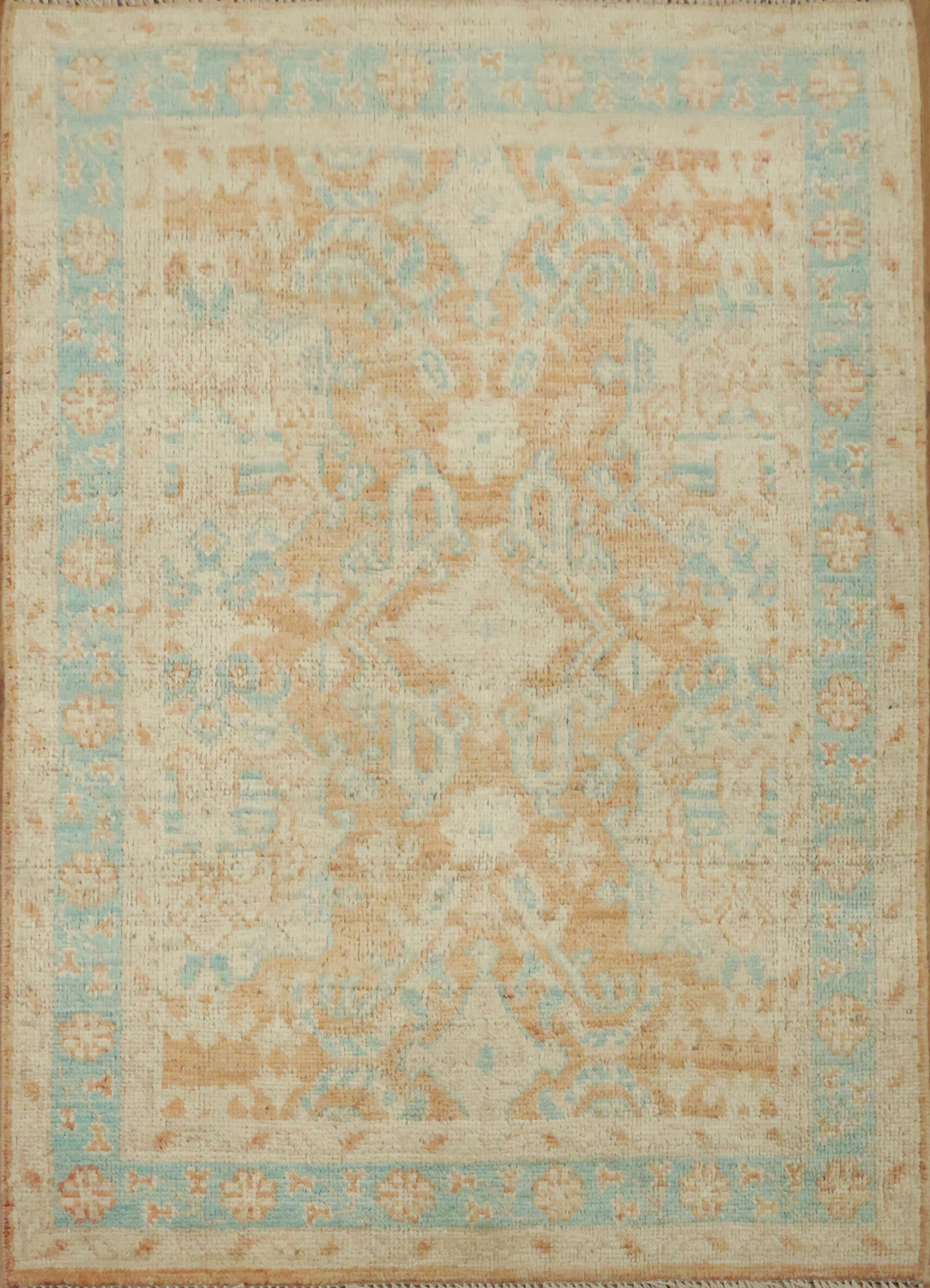 Vegetable Dye Oushak Turkish Accent Rug 3x4