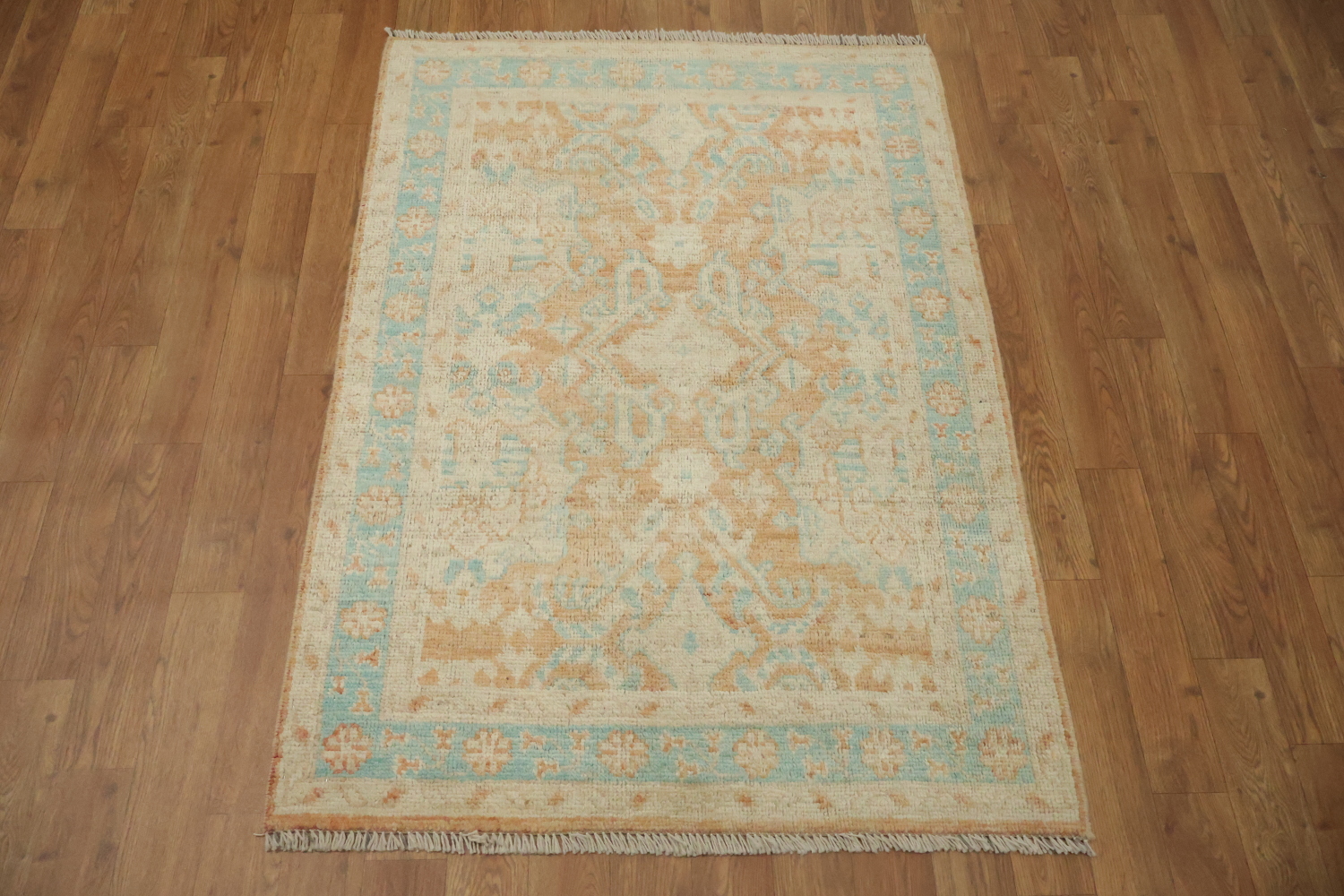 Vegetable Dye Oushak Turkish Accent Rug 3x4