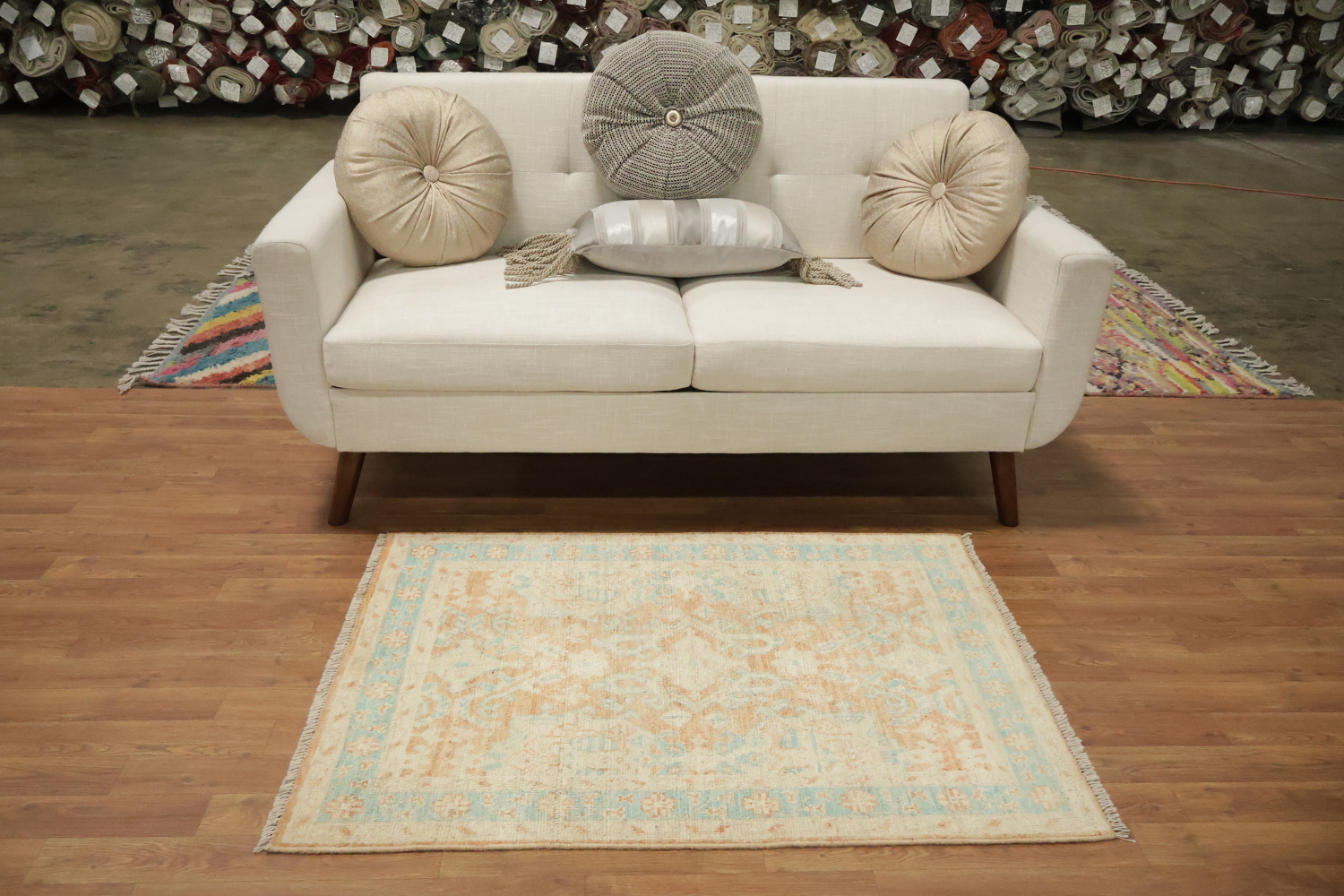 Vegetable Dye Oushak Turkish Accent Rug 3x4