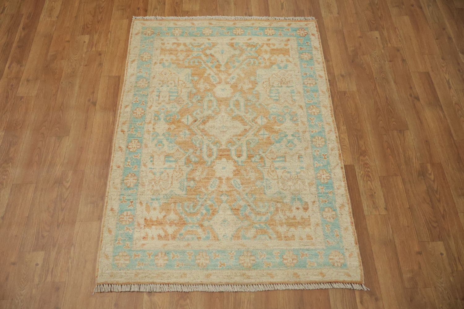 Vegetable Dye Oushak Turkish Accent Rug 3x4