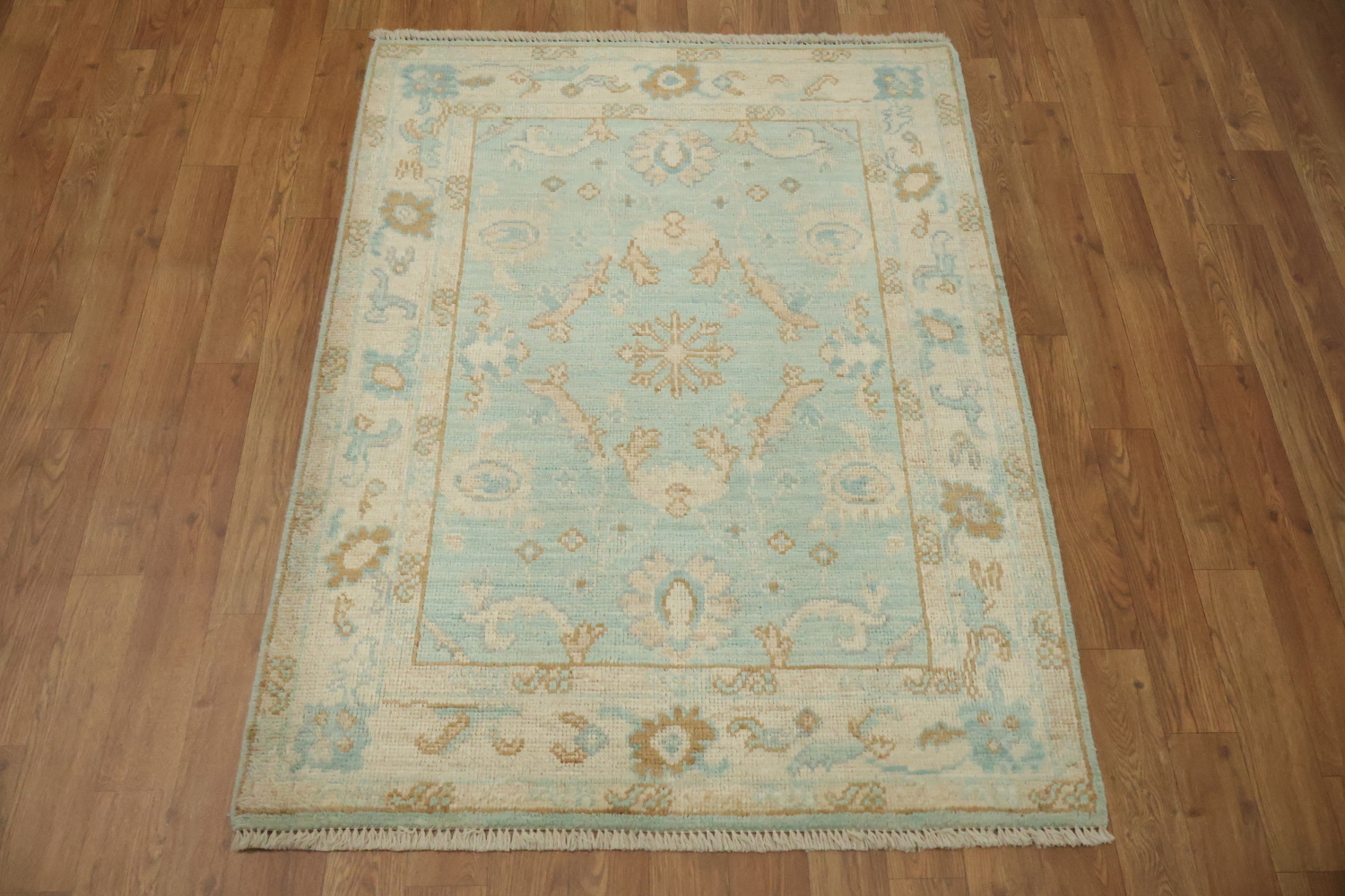 Vegetable Dye Oushak Turkish Foyer Rug 3x4
