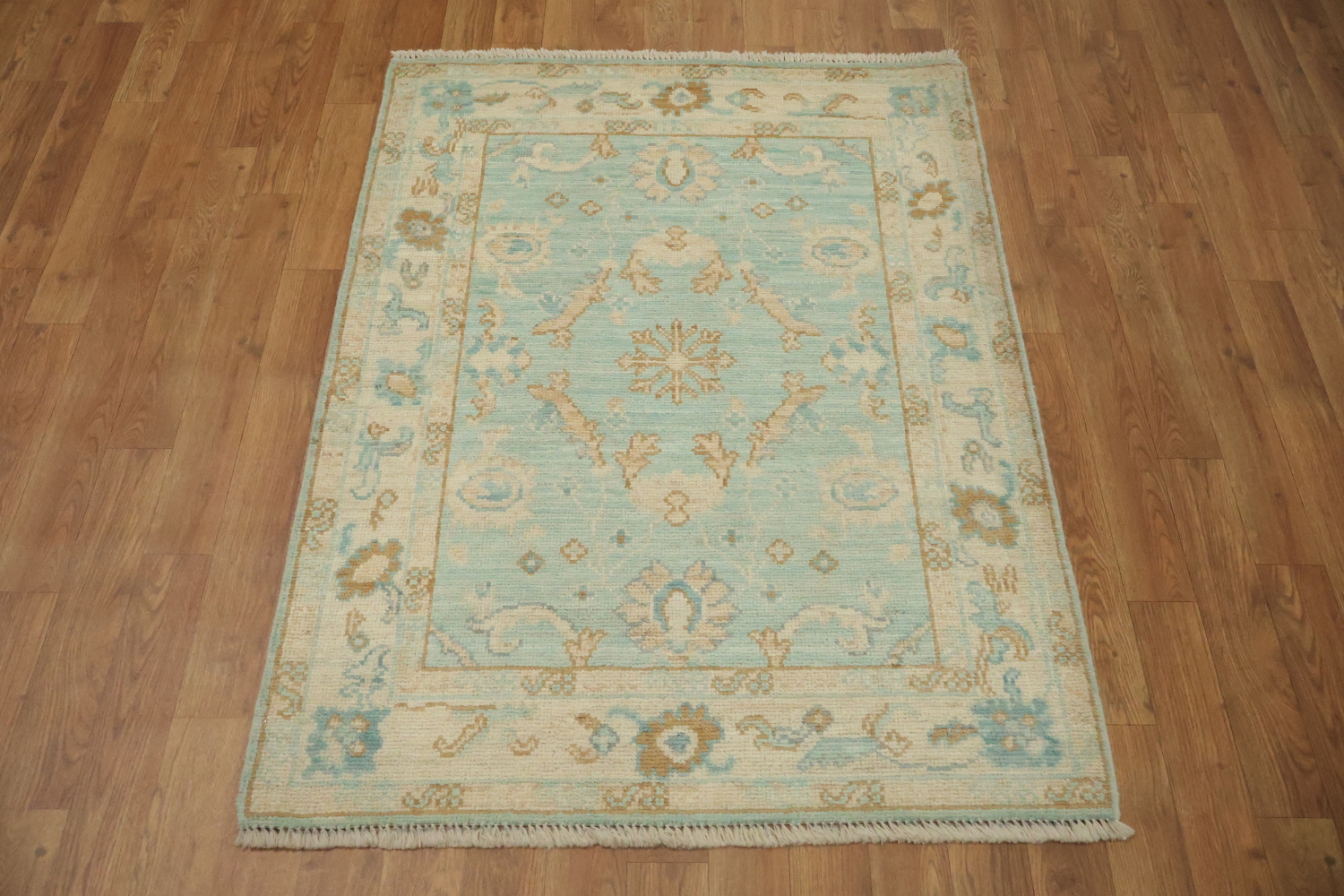 Vegetable Dye Oushak Turkish Foyer Rug 3x4