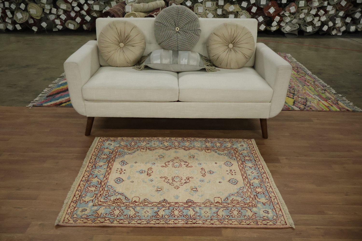 Vegetable Dye Oushak Turkish Accent Rug 3x4