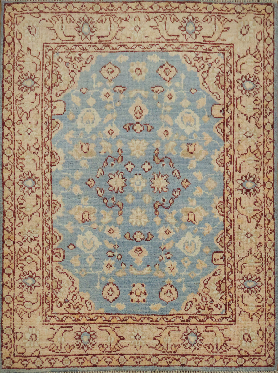 Vegetable Dye Oushak Turkish Foyer Rug 3x4