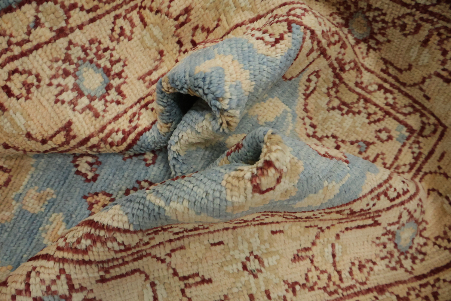 Vegetable Dye Oushak Turkish Foyer Rug 3x4