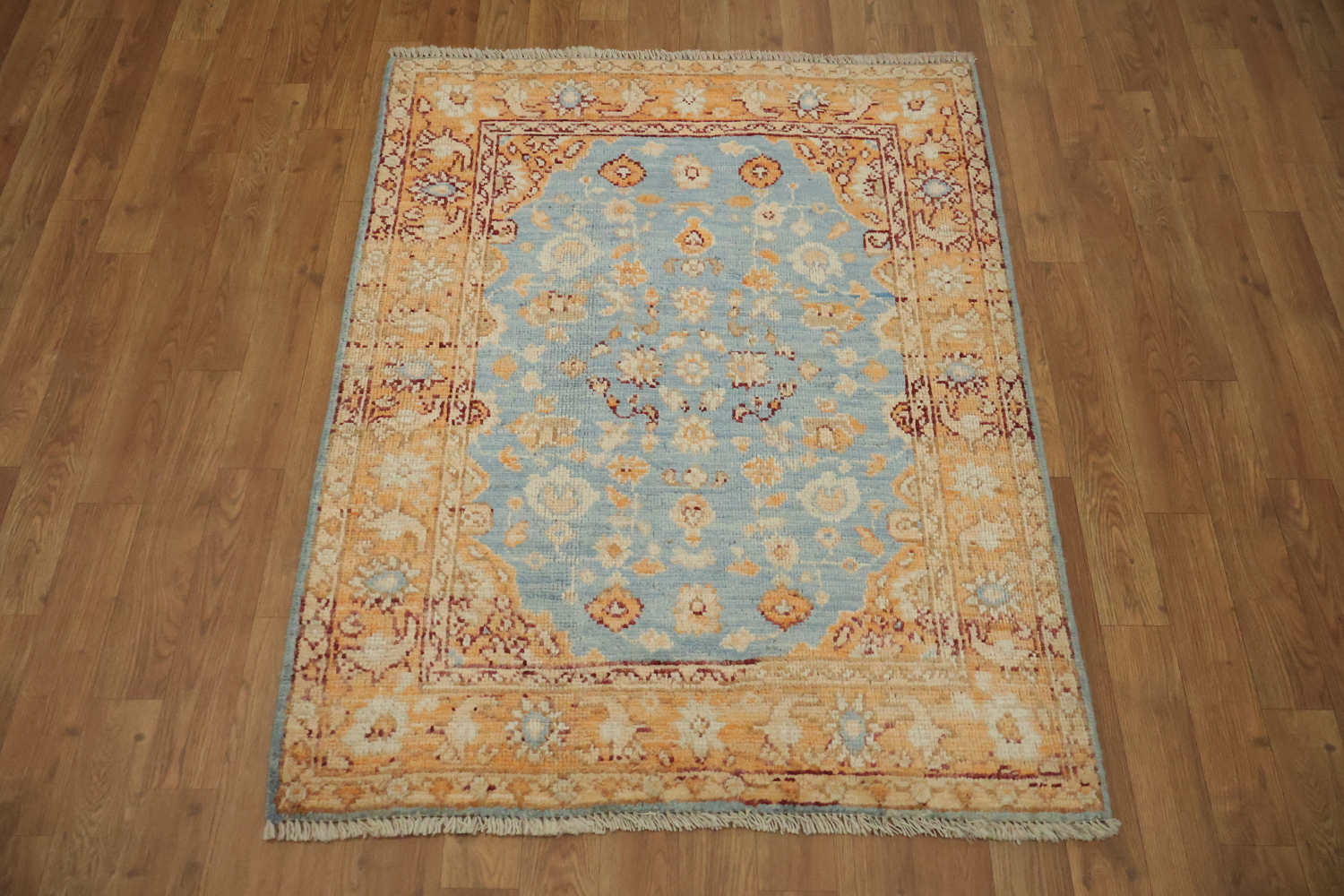 Vegetable Dye Oushak Turkish Foyer Rug 3x4
