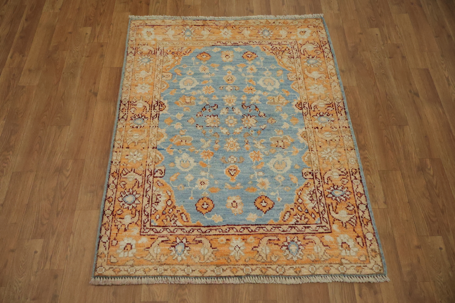 Vegetable Dye Oushak Turkish Foyer Rug 3x4