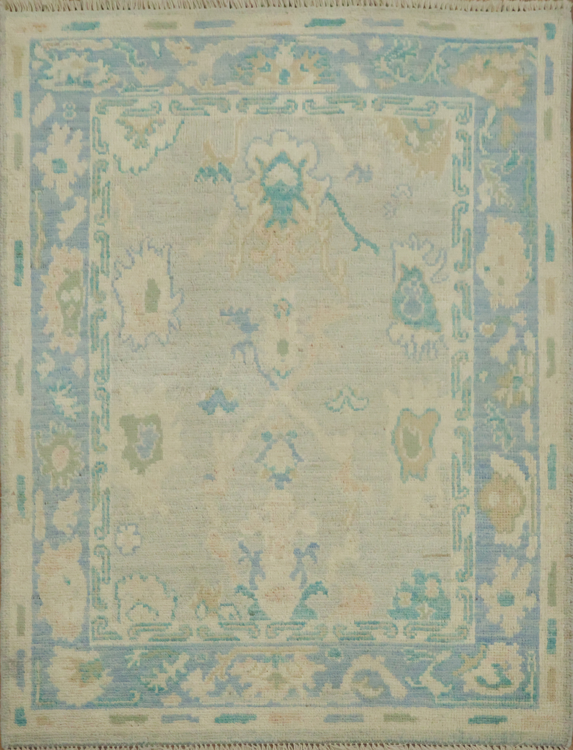 Vegetable Dye Oushak Turkish Accent Rug 3x4