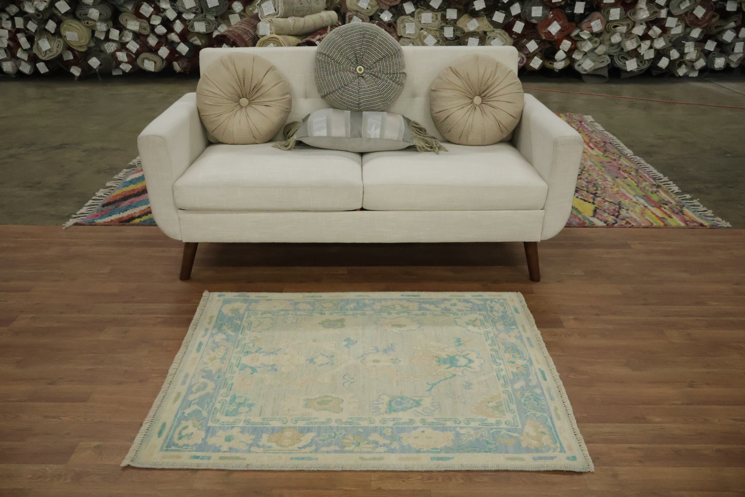 Vegetable Dye Oushak Turkish Accent Rug 3x4