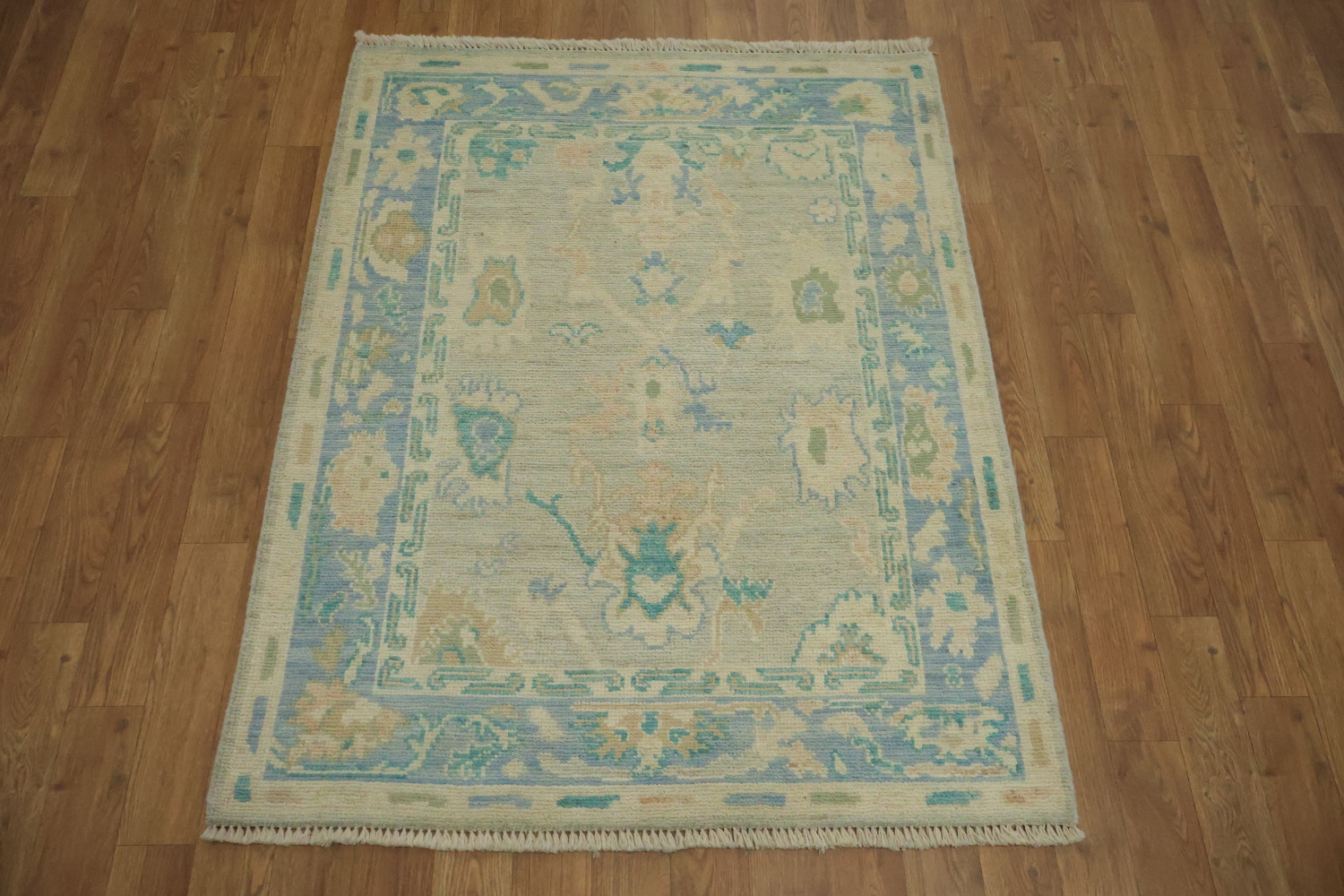 Vegetable Dye Oushak Turkish Accent Rug 3x4