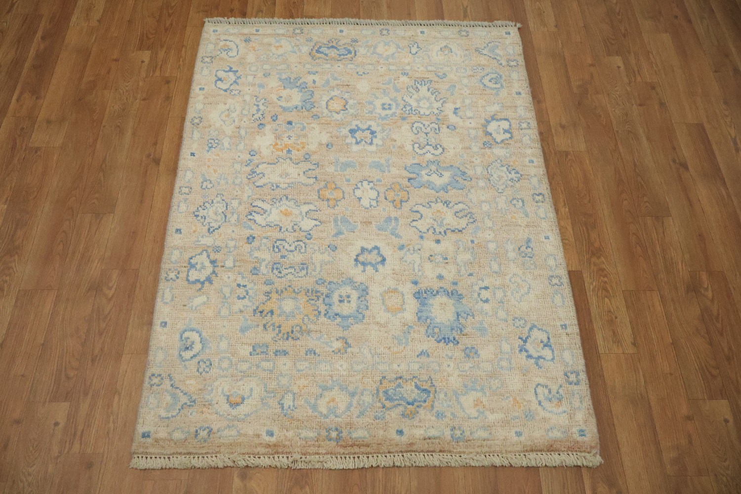 Vegetable Dye Oushak Turkish Foyer Rug 3x4