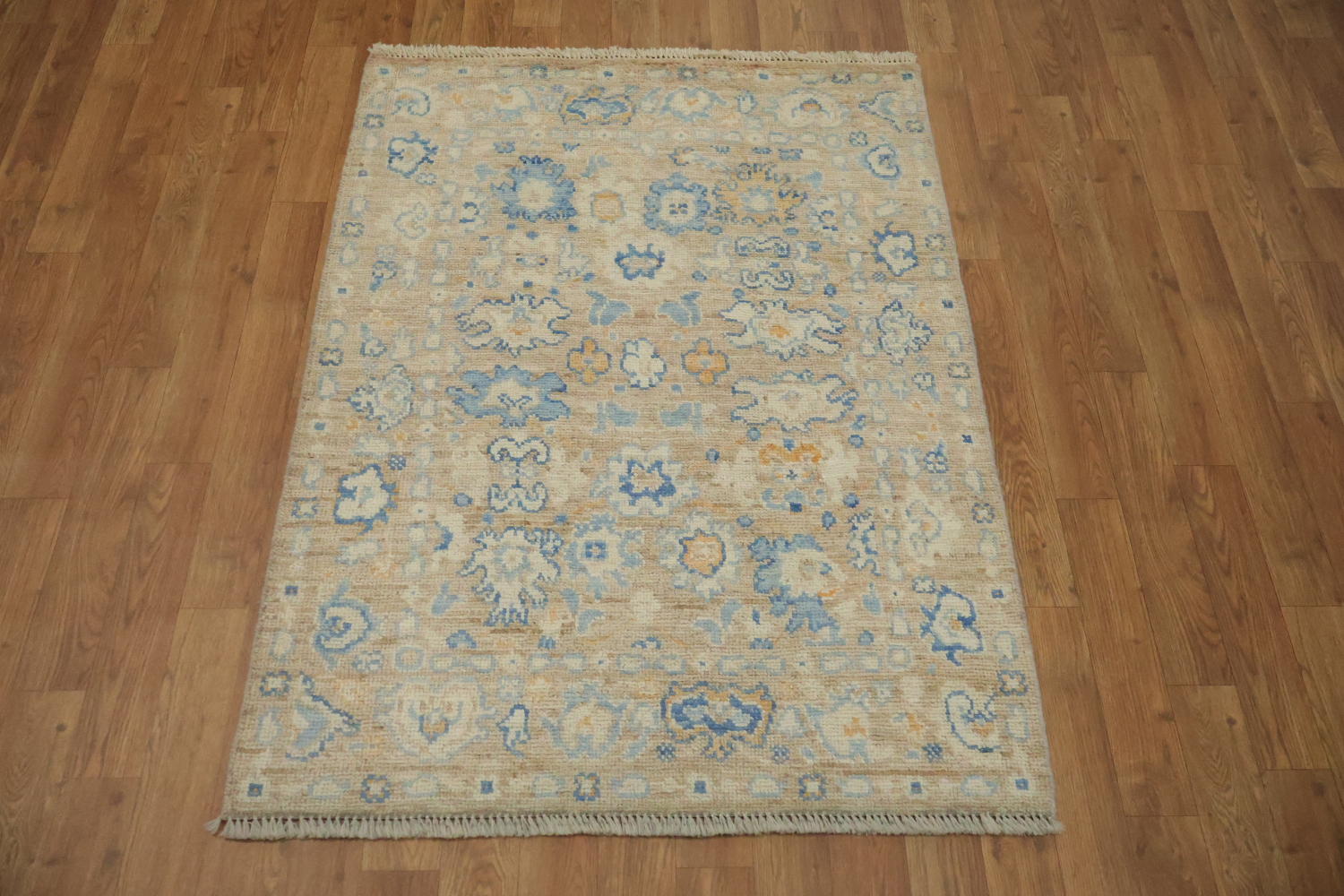 Vegetable Dye Oushak Turkish Foyer Rug 3x4