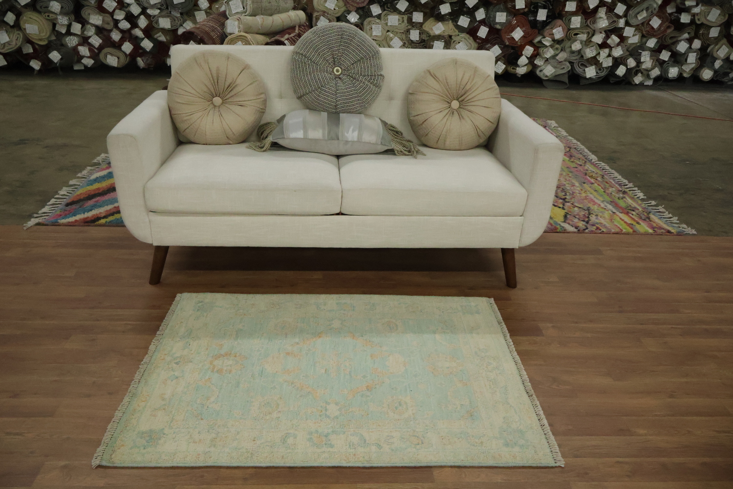 Vegetable Dye Oushak Turkish Rug 3x4