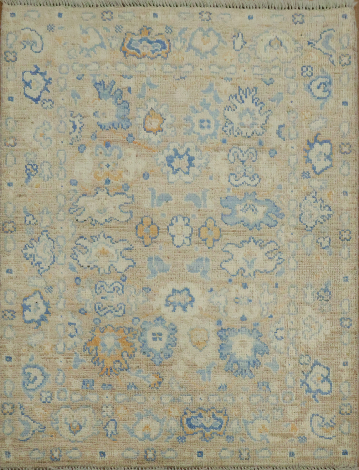Vegetable Dye Oushak Turkish Rug 3x4