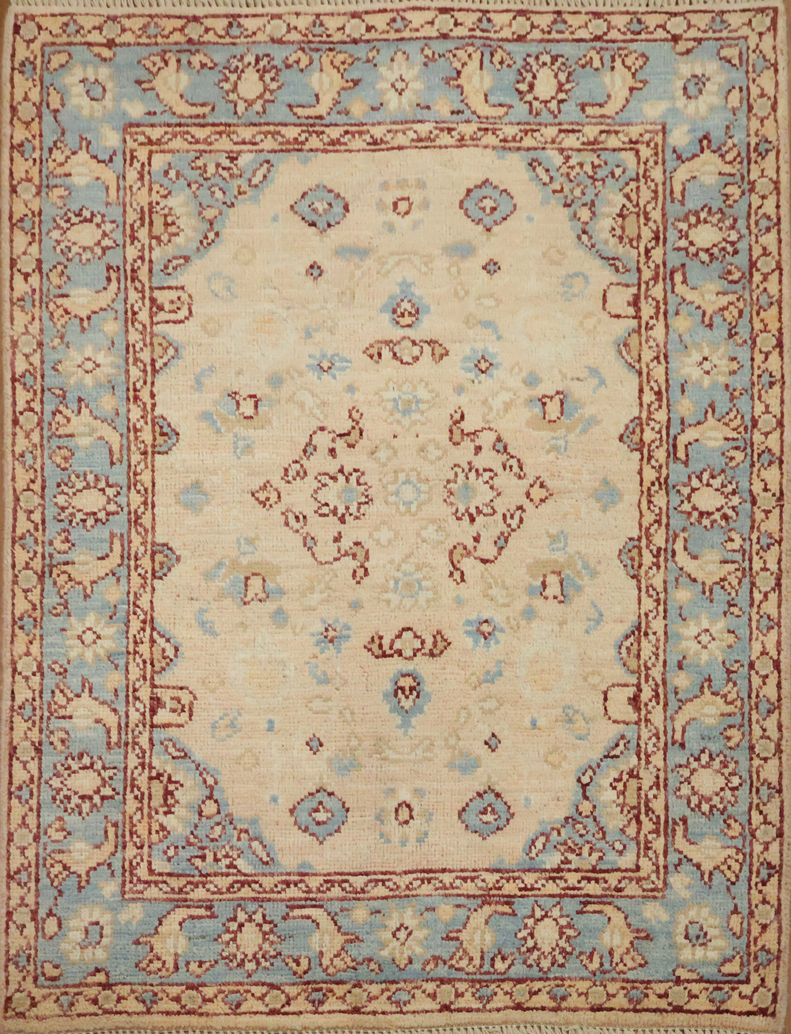 Vegetable Dye Oushak Turkish Foyer Rug 3x4