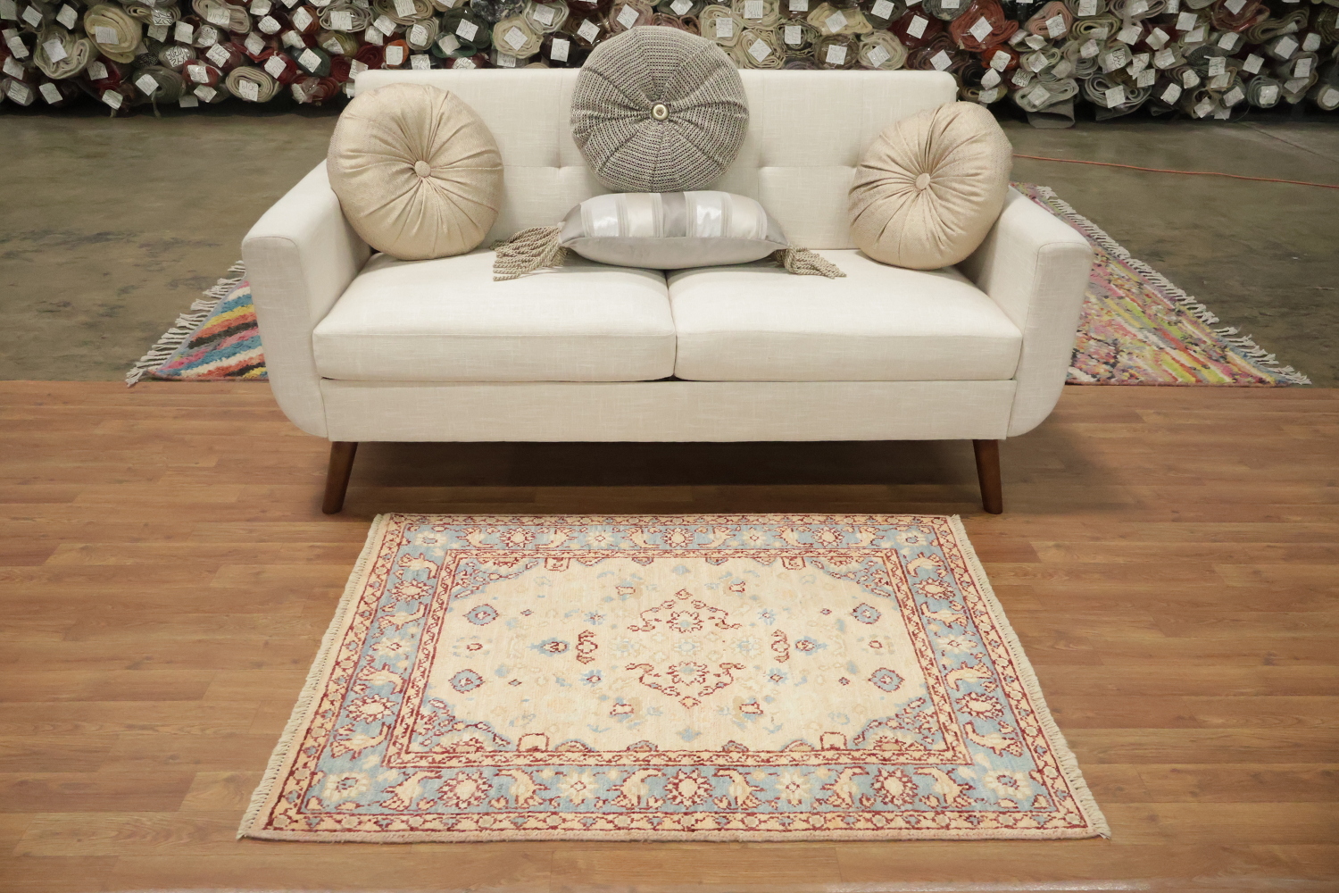Vegetable Dye Oushak Turkish Foyer Rug 3x4