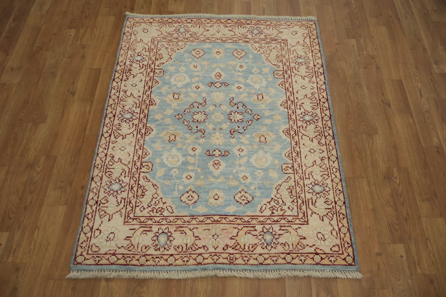 Vegetable Dye Oushak Turkish Accent Rug 3x4