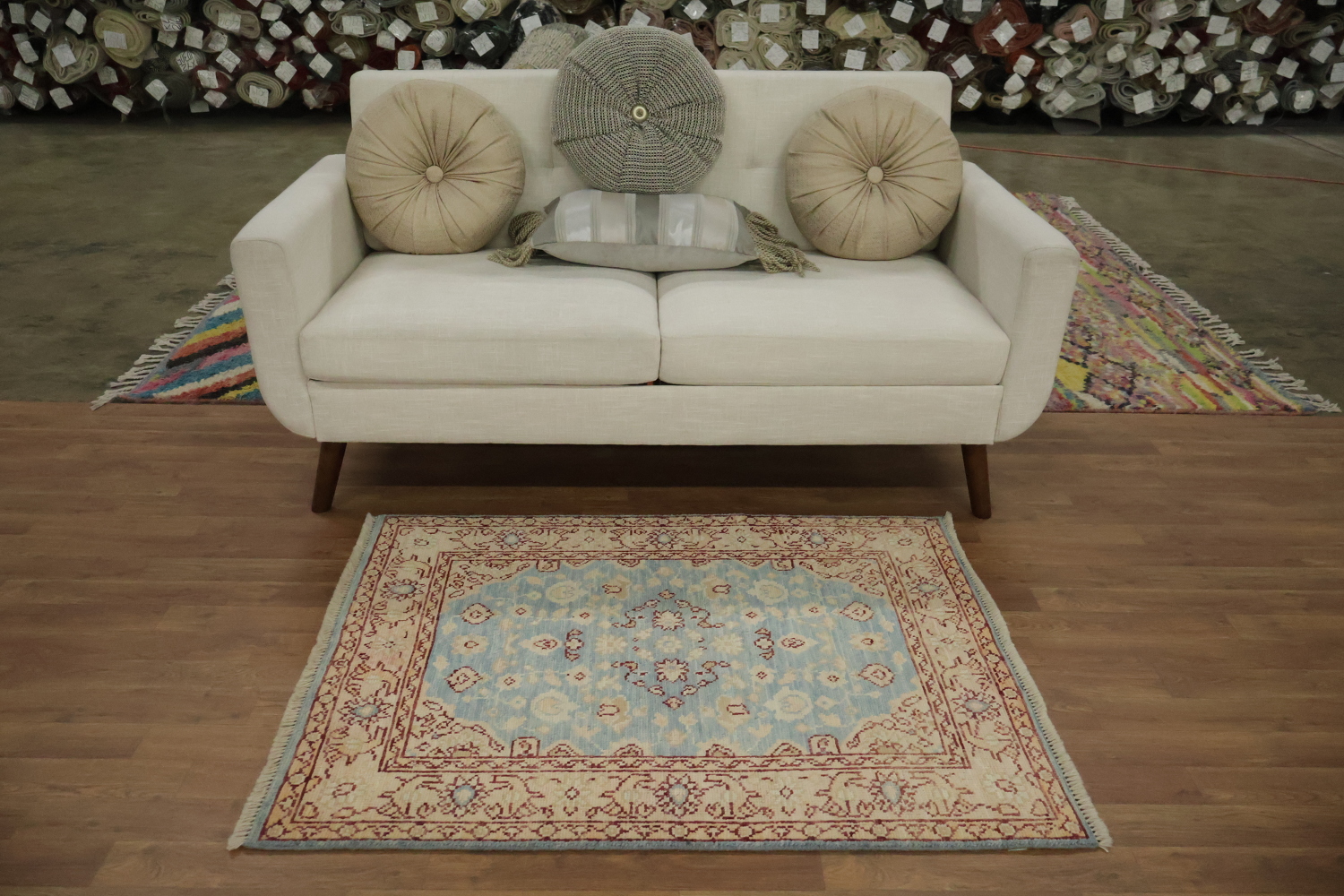 Vegetable Dye Oushak Turkish Accent Rug 3x4