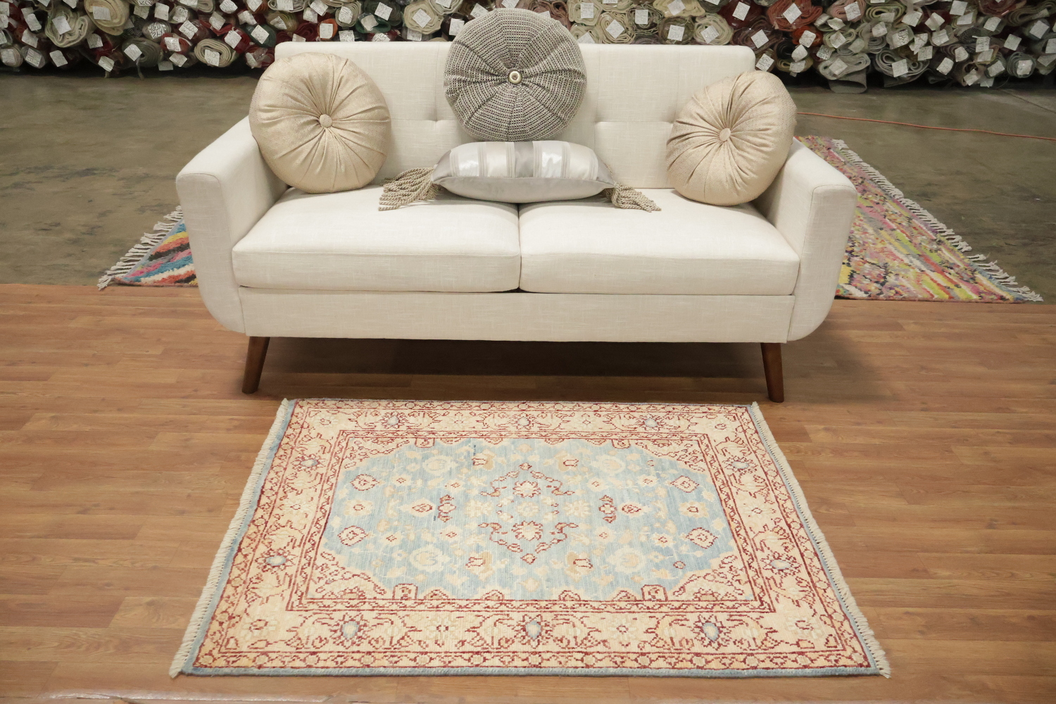 Vegetable Dye Oushak Turkish Accent Rug 3x4