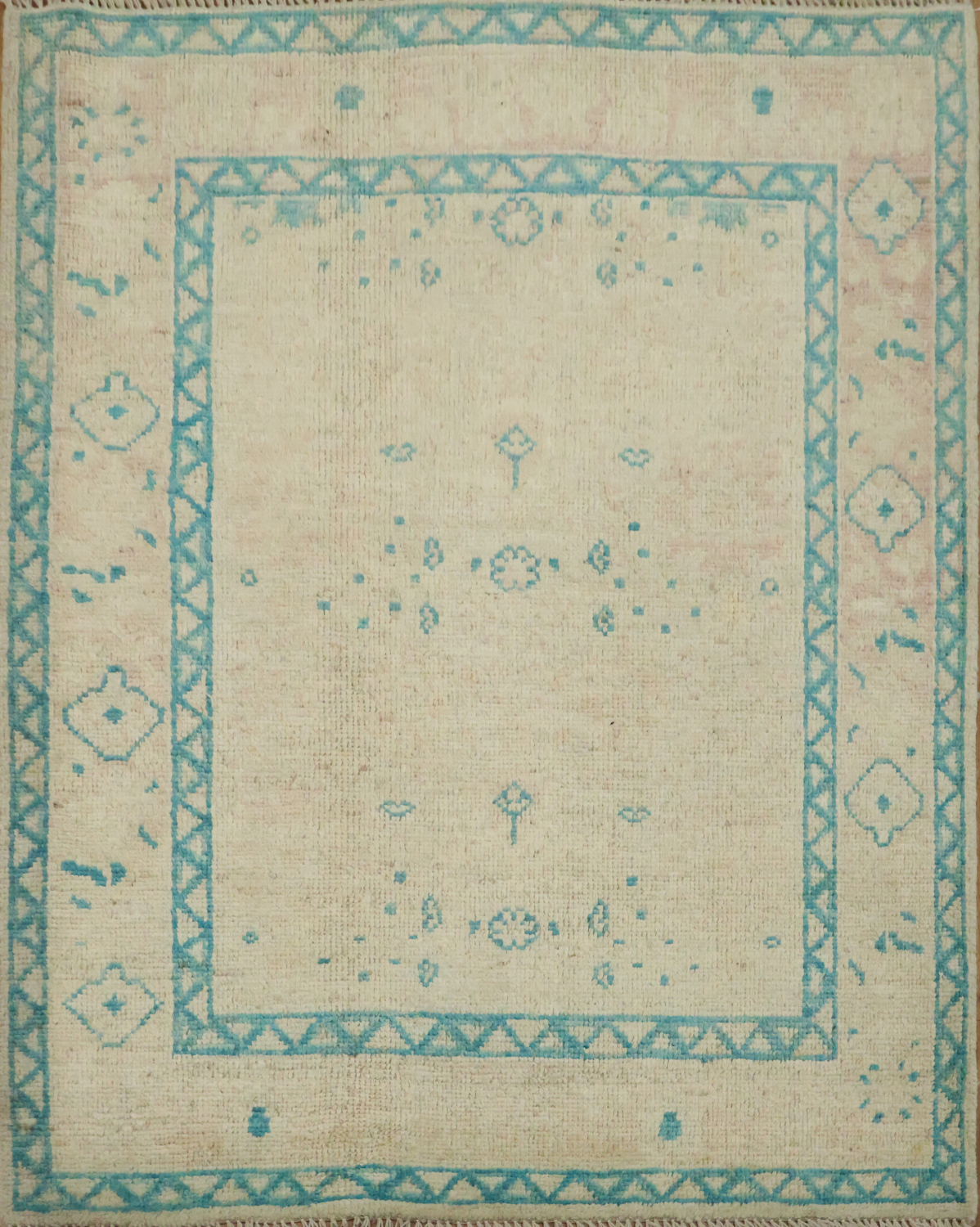 Vegetable Dye Wool Oushak Turkish Rug 3x4