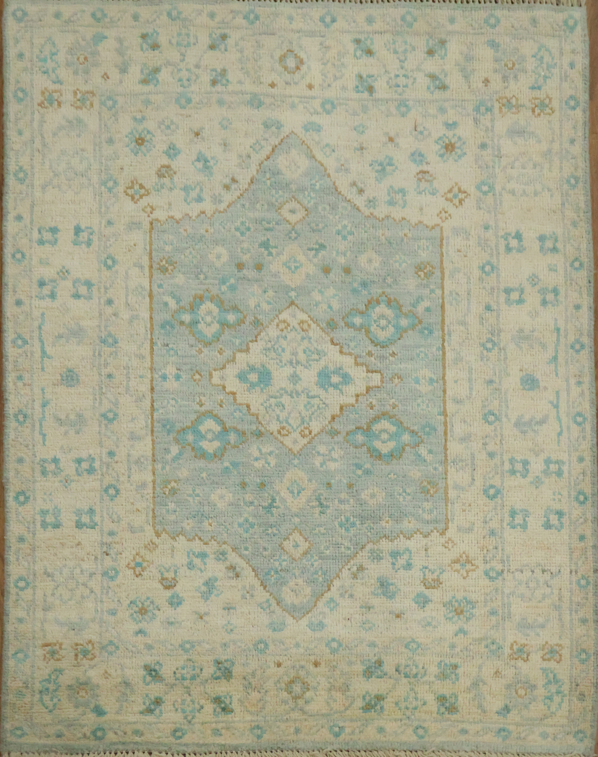 Vegetable Dye Oushak Turkish Accent Rug 3x4