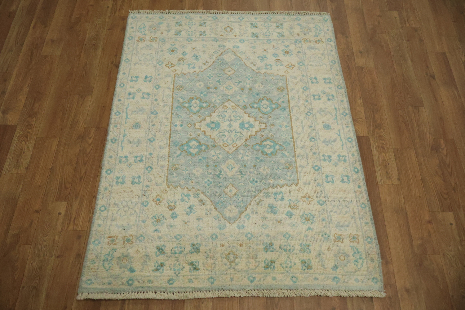 Vegetable Dye Oushak Turkish Accent Rug 3x4