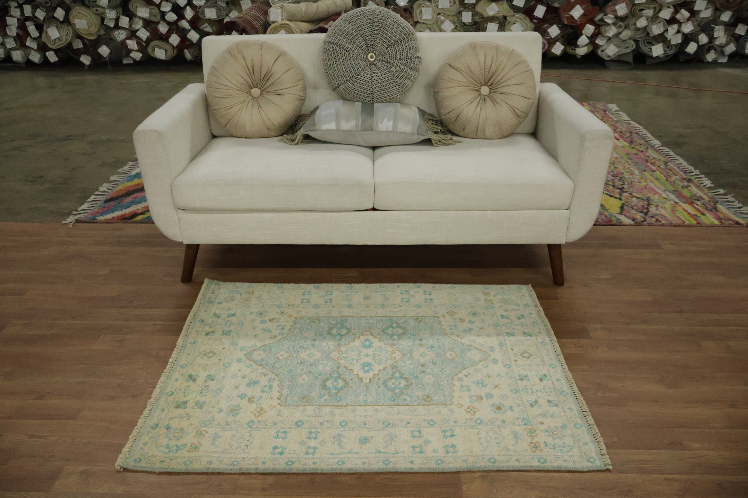 Vegetable Dye Oushak Turkish Accent Rug 3x4