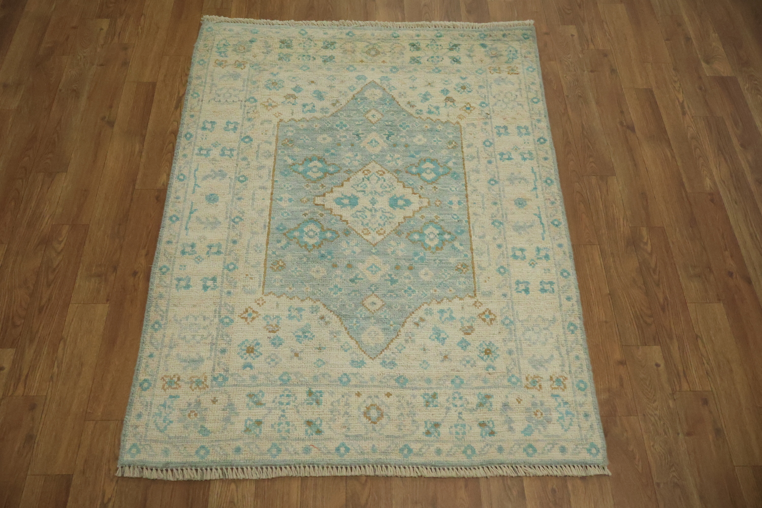 Vegetable Dye Oushak Turkish Accent Rug 3x4
