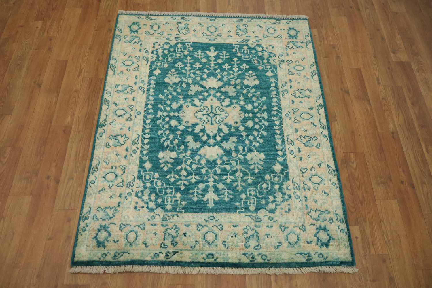 Vegetable Dye Oushak Turkish Foyer Rug 3x4
