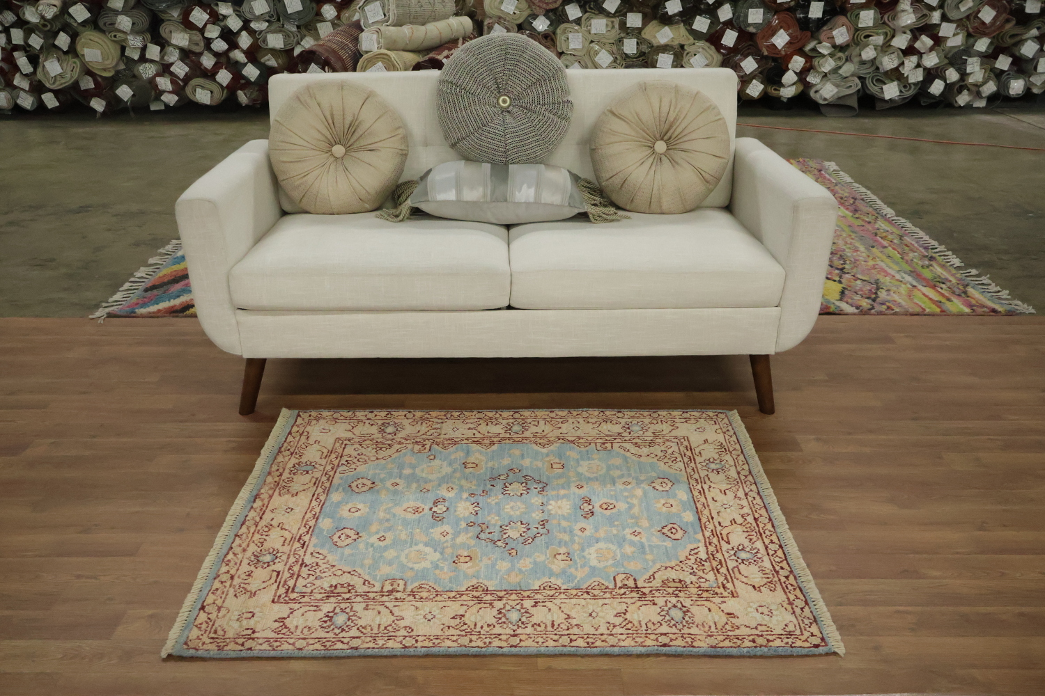 Vegetable Dye Oushak Turkish Rug 3x4
