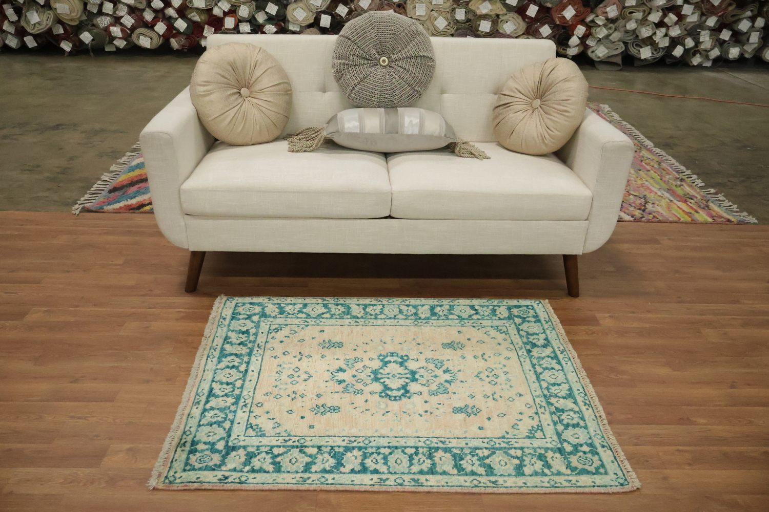 Vegetable Dye Oushak Turkish Accent Rug 3x4