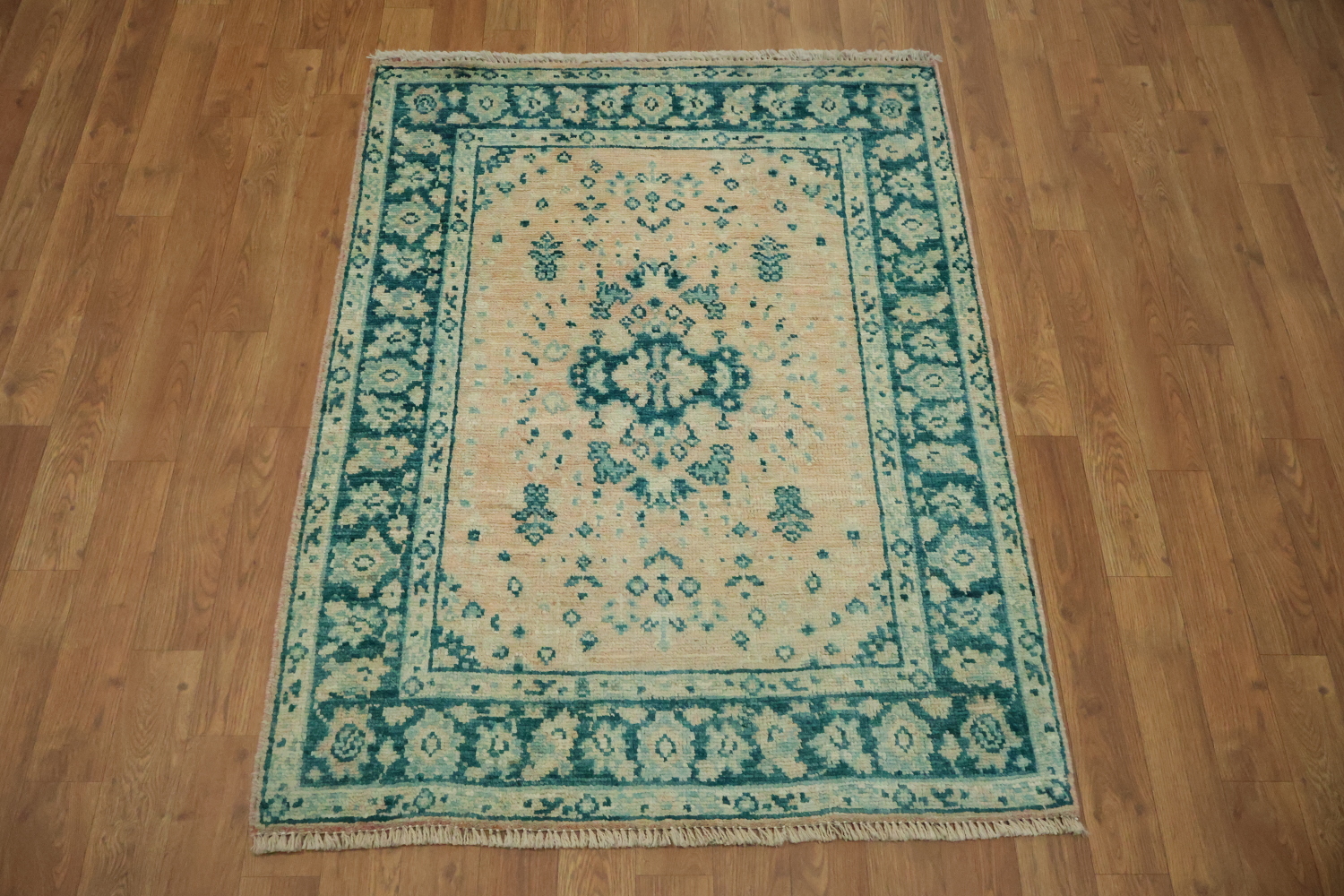 Vegetable Dye Oushak Turkish Accent Rug 3x4