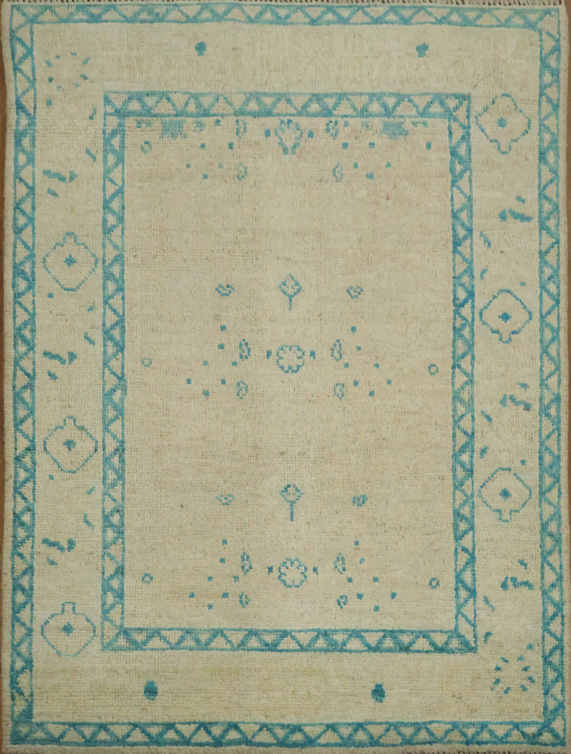 Vegetable Dye Oushak Turkish Rug 3x4