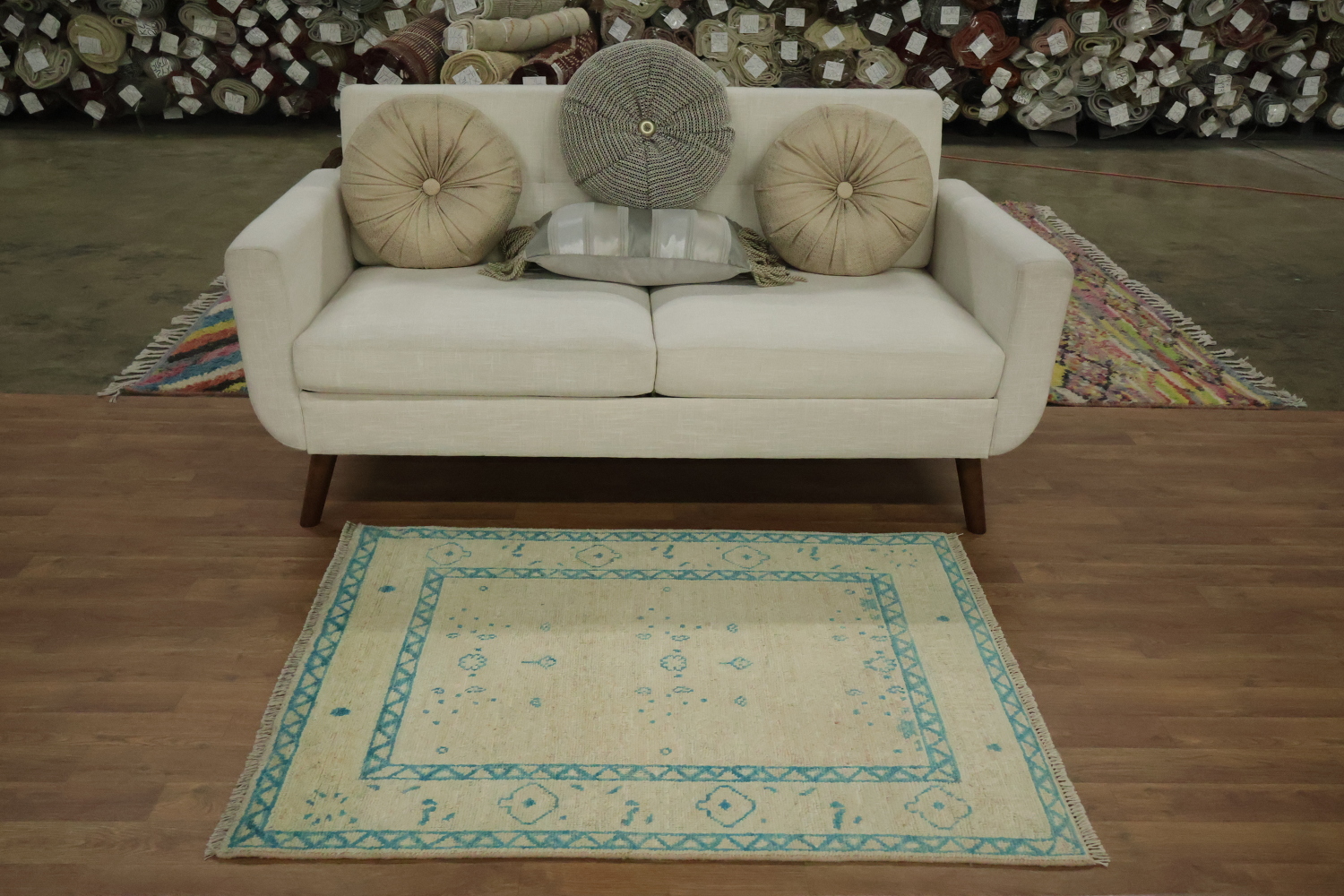 Vegetable Dye Oushak Turkish Rug 3x4